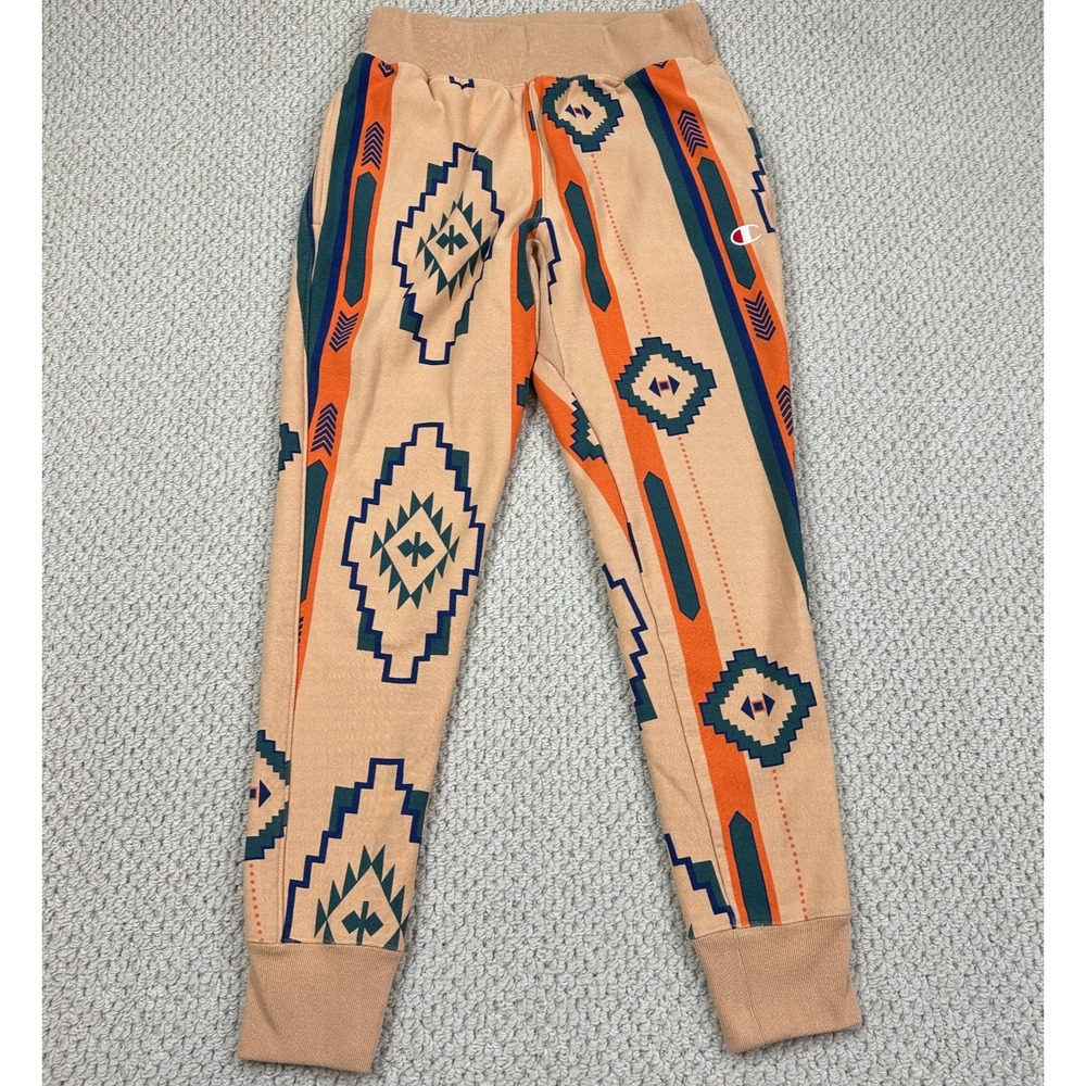 Champion Joggers Mens M Brown Reverse Weave Aztec Southwestern Tribe Sweatpants